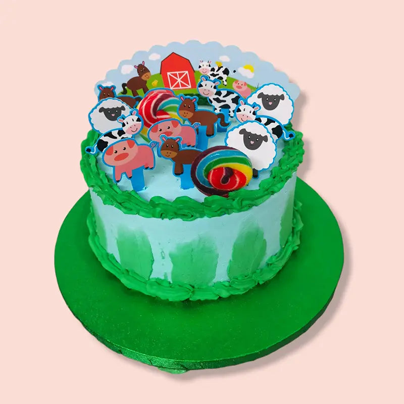 Animal Farm Theme Fresh Cream Cake - 8 Inch