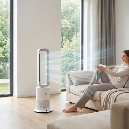 Vortex Air (White) Cleanse Air Purifier Bladeless Oscillating Cooling & Heating - New Boxed Condition